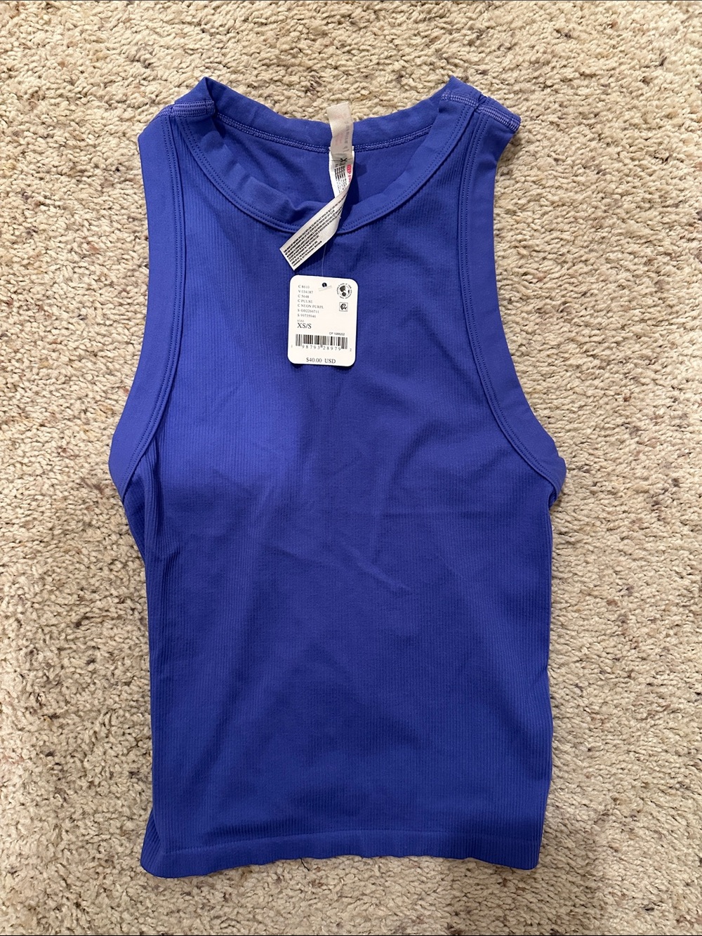 Free People Ribbed Tank Top - Royal Blue